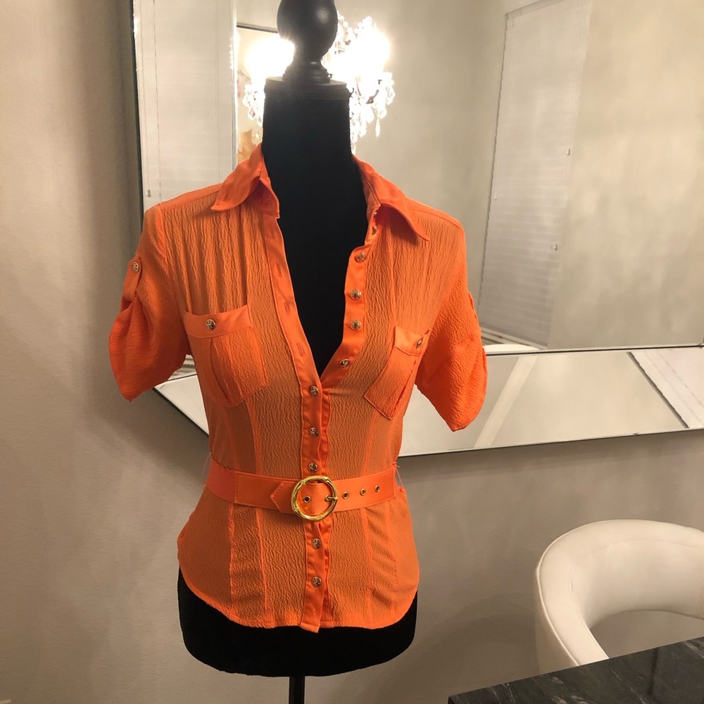Orange Bebe blouse